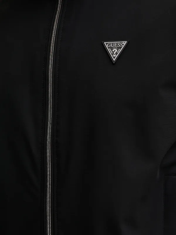 Guess USA ジャケット GUESS USA logo-plaque zip-up Jacket | Black | FARFETCH