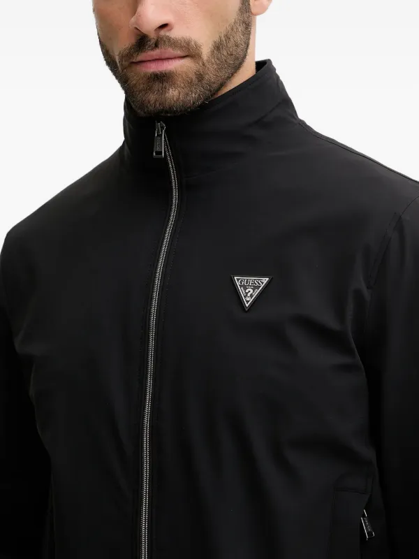 Guess USA ジャケット GUESS USA logo-plaque zip-up Jacket | Black | FARFETCH