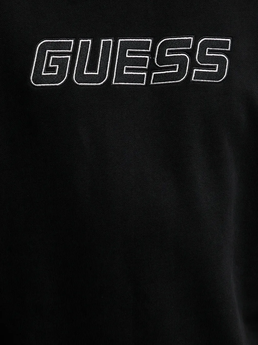 GUESS USA logo-embroidered hoodie Zwart