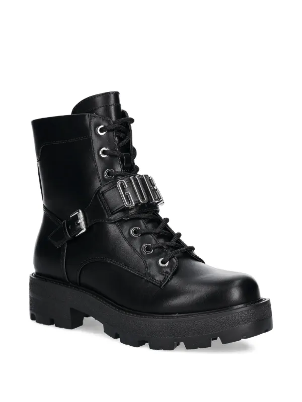 GUESS USA lace-up Biker Boots Black FARFETCH MY