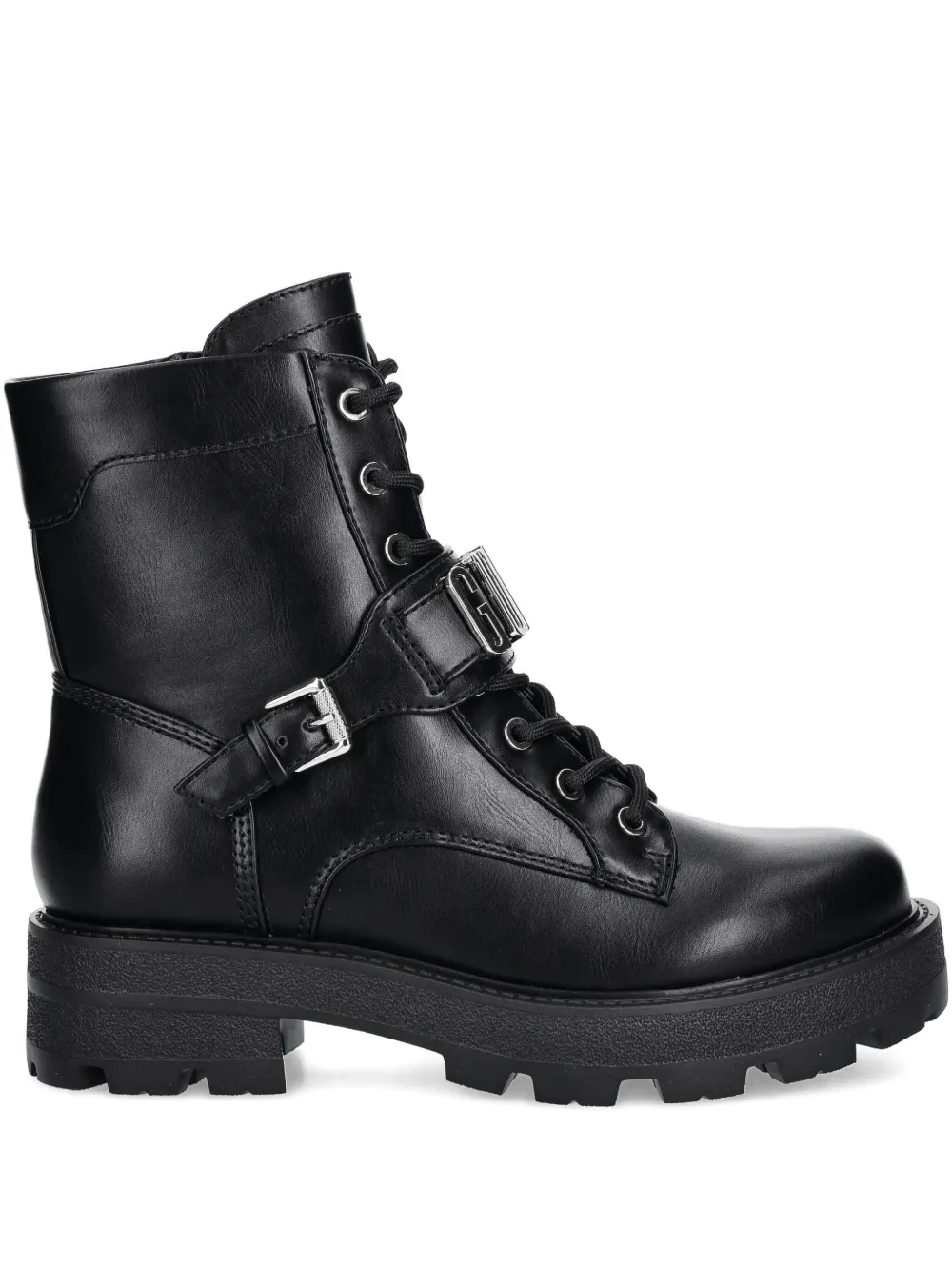 GUESS USA lace-up biker boots Black