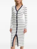 GUESS USA striped button-front midi dress - White