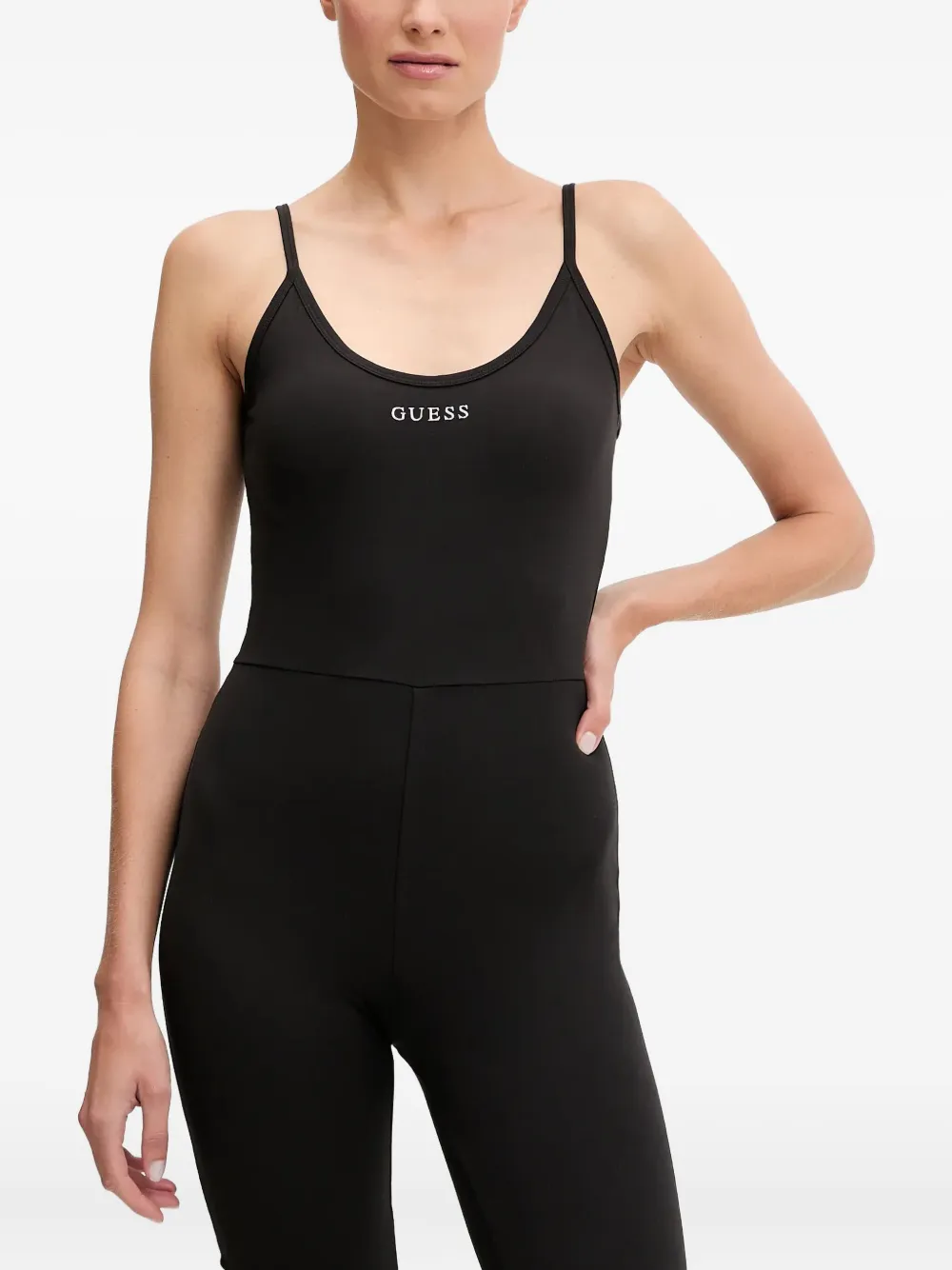 logo-embellished flared jumpsuit