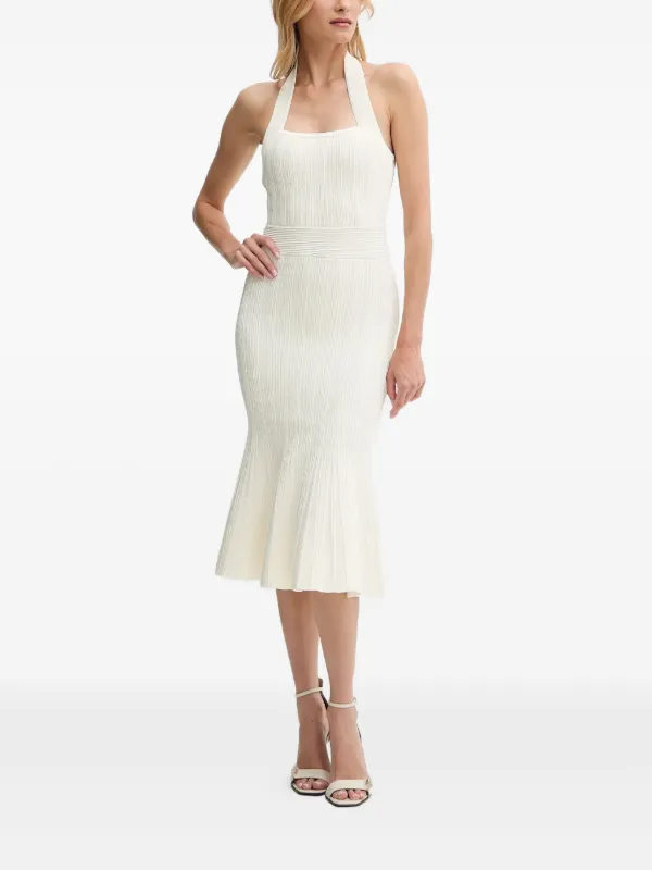 GUESS USA halter-neck Ribbed Midi Dress | White | FARFETCH ZA