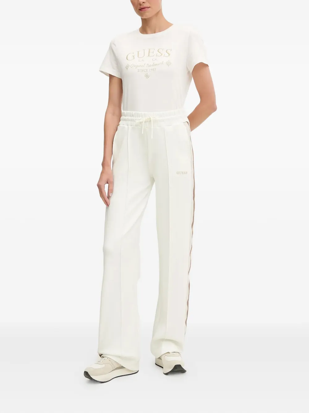 GUESS USA side-stripe drawstring track trousers - Beige