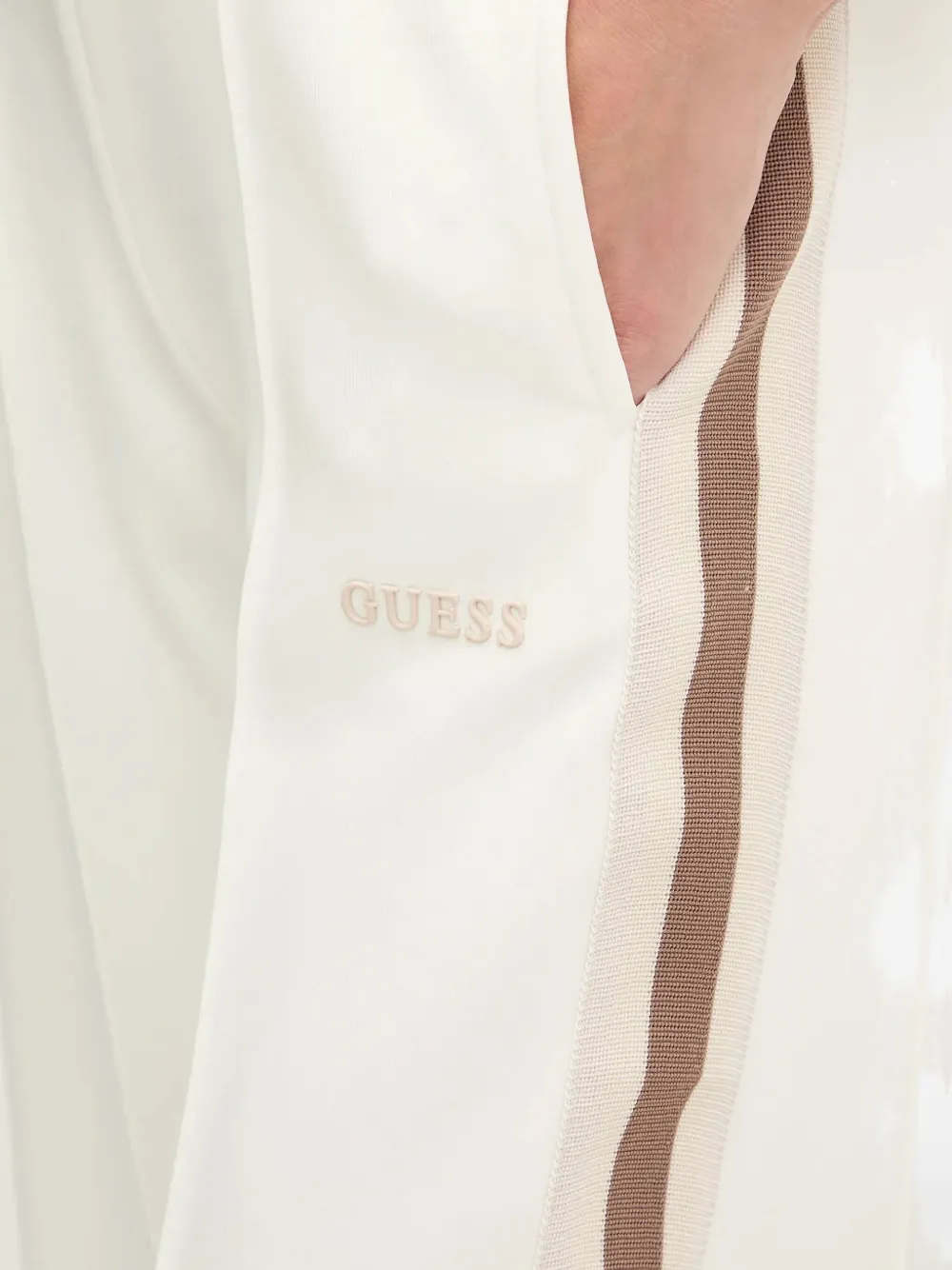 Guess Usa Side-stripe Drawstring Track Trousers In Pattern