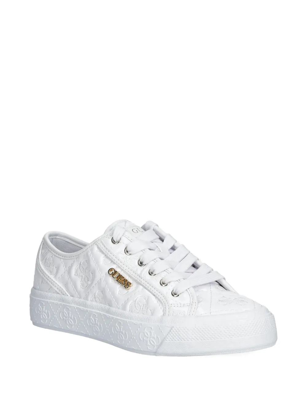 GUESS USA quilted logo sneakers - Wit
