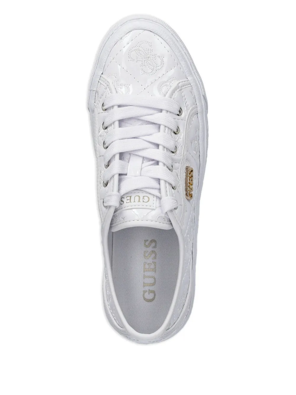GUESS USA quilted logo sneakers White