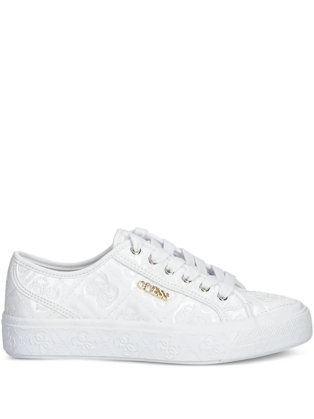 GUESS USA quilted logo sneakers White