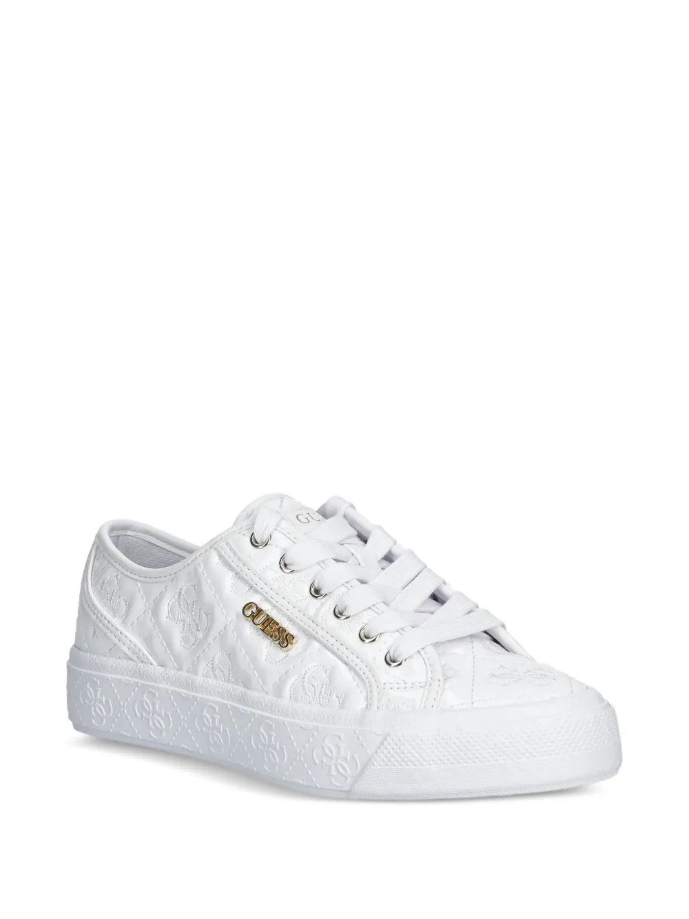 GUESS USA quilted logo sneakers White