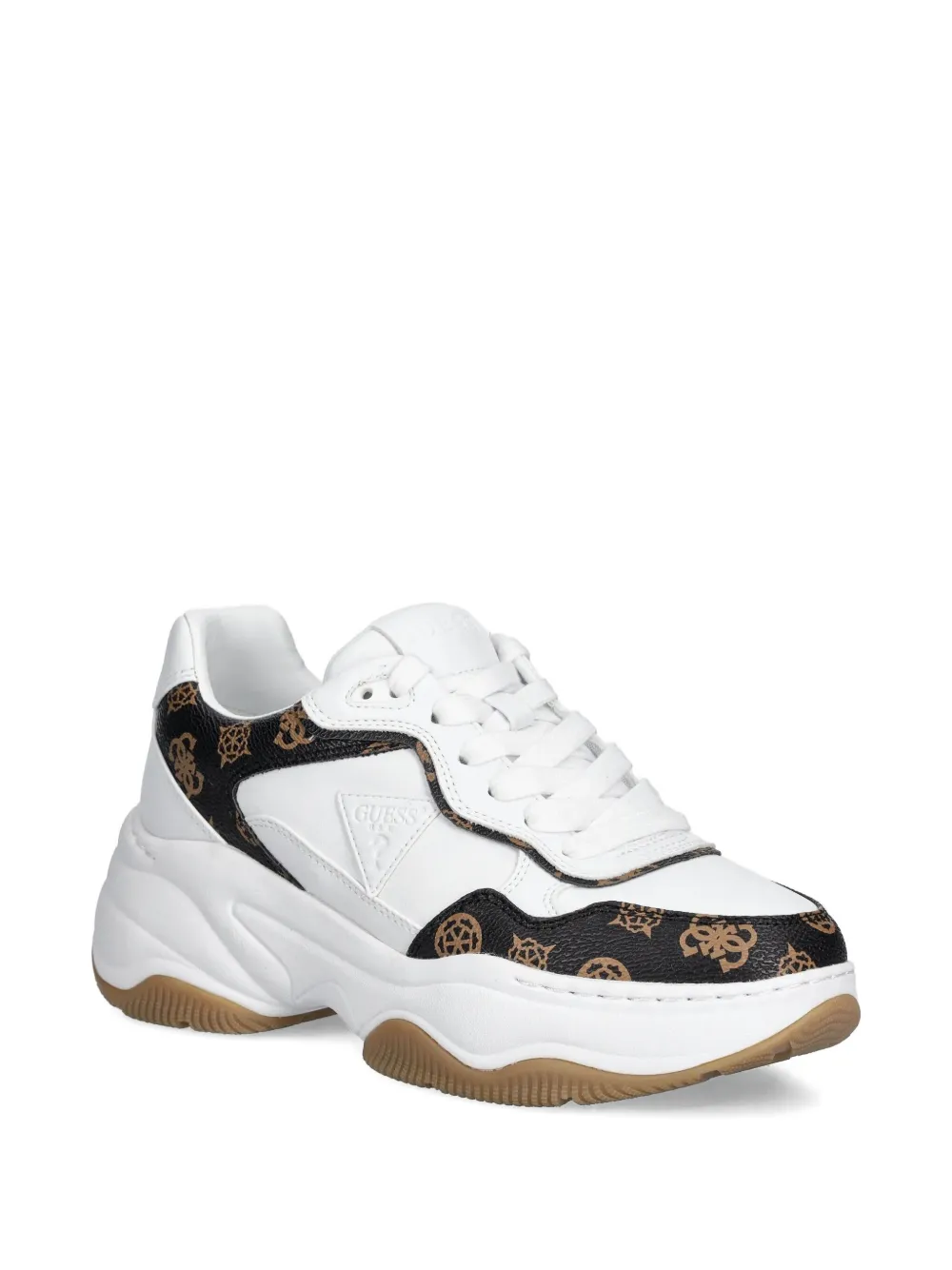 GUESS USA Happy logo-print chunky sneakers - Wit