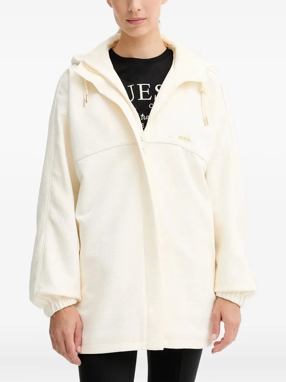 logo-plaque hooded jacket