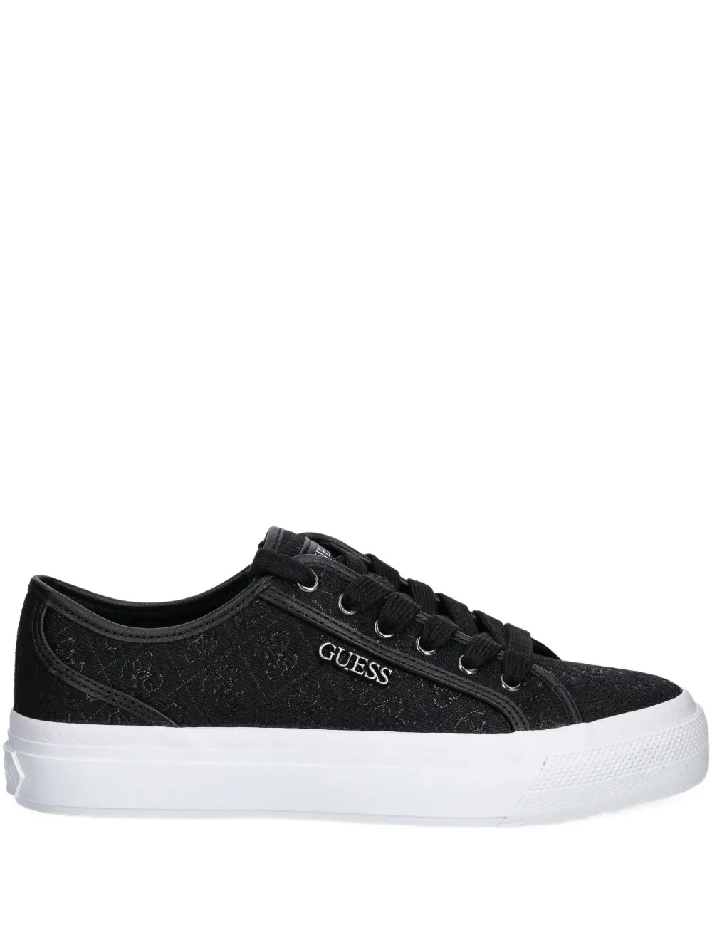Guess Usa Logo-print Lace-up Sneakers In Black