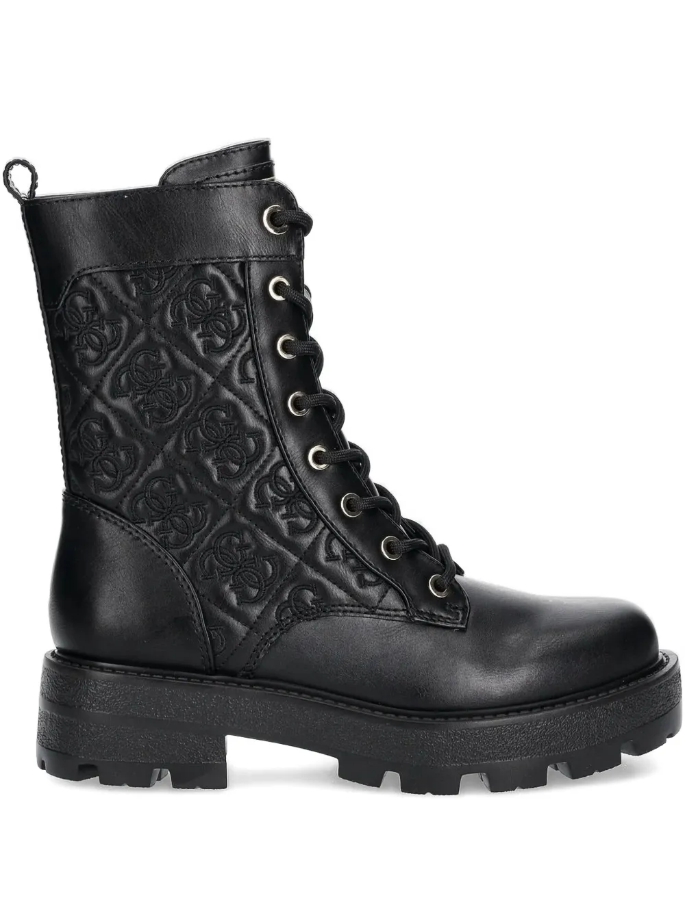 GUESS USA logo-quilted lace-up boots Black
