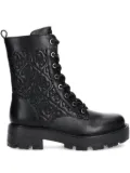 GUESS USA logo-quilted lace-up boots - Black