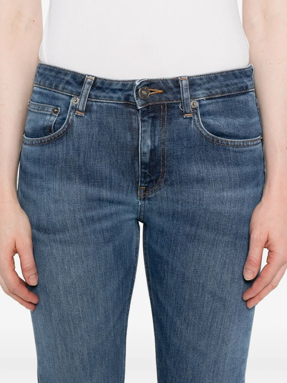DONDUP Straight jeans met knoop Blauw