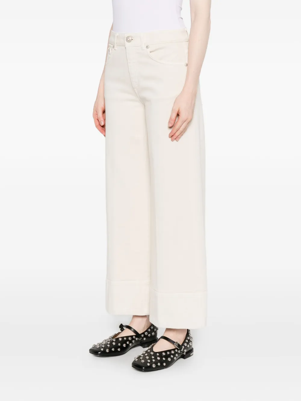 DONDUP Straight jeans met knoop Beige