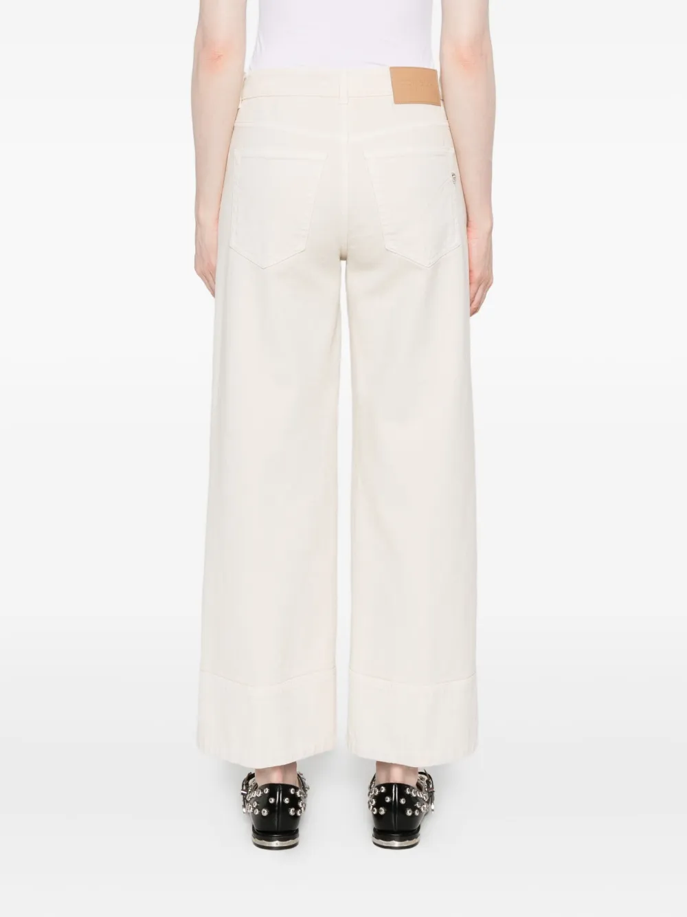 DONDUP Straight jeans met knoop Beige