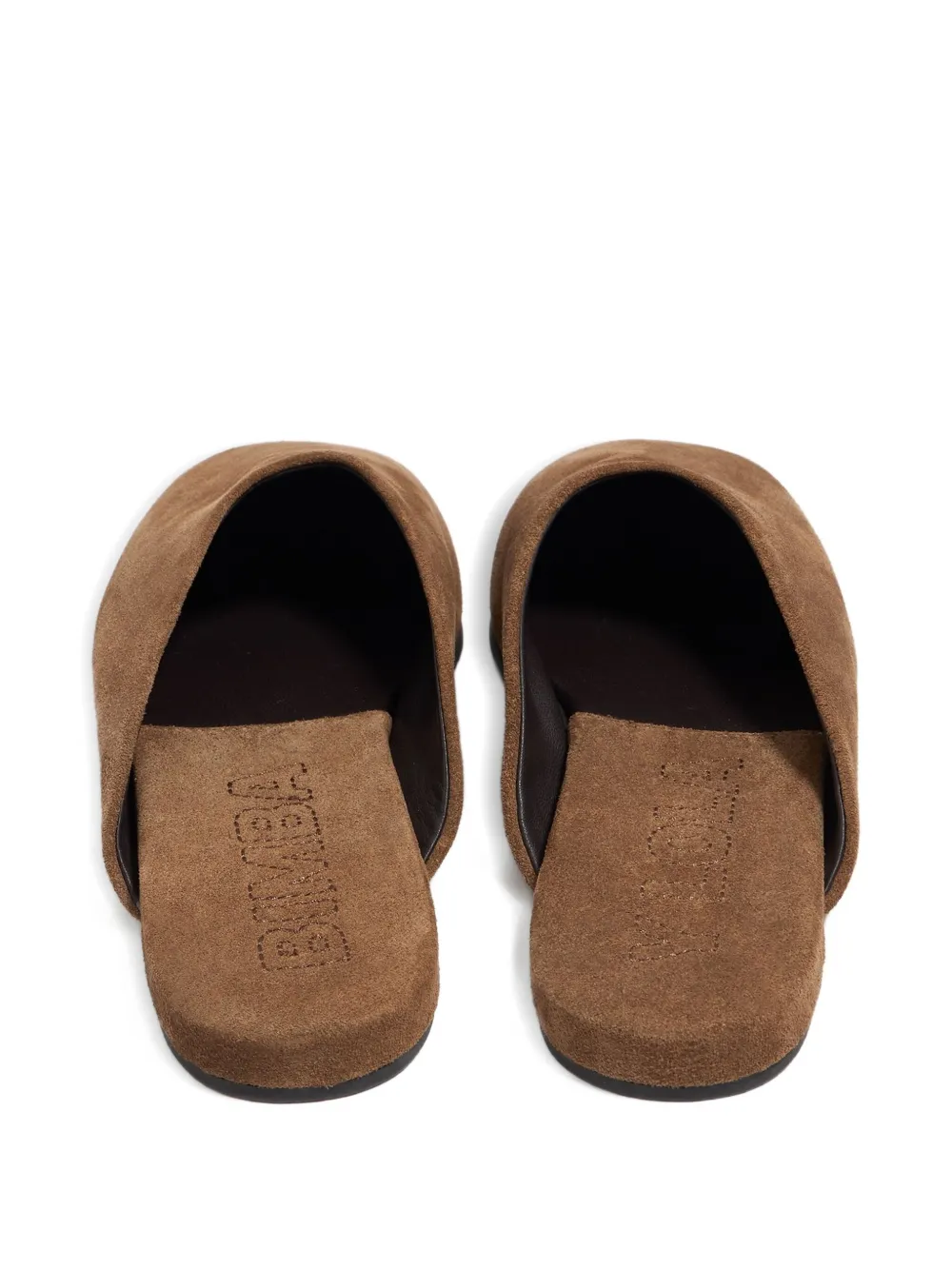 Bimba y Lola suede leather slippers Brown