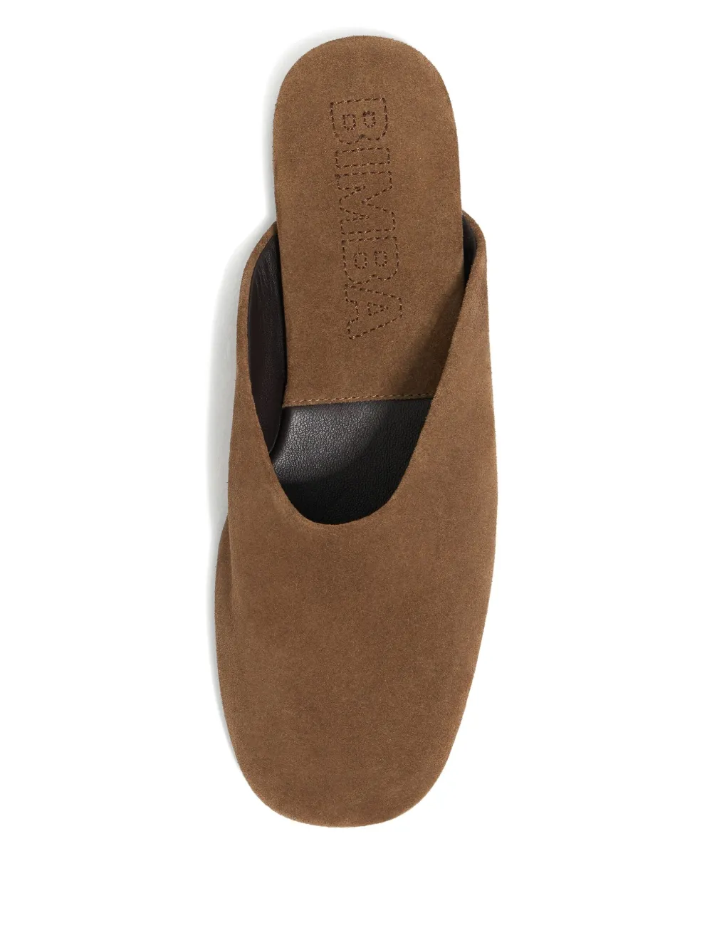 Bimba y Lola suede leather slippers Brown