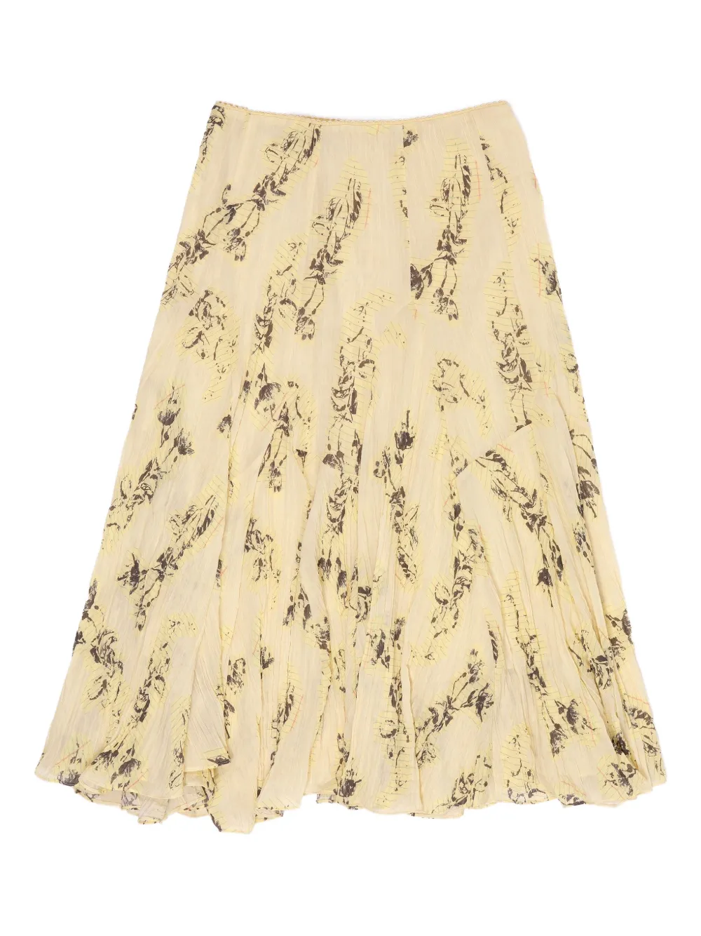 Bimba y Lola Notebook print midi skirt | Yellow | Image 1