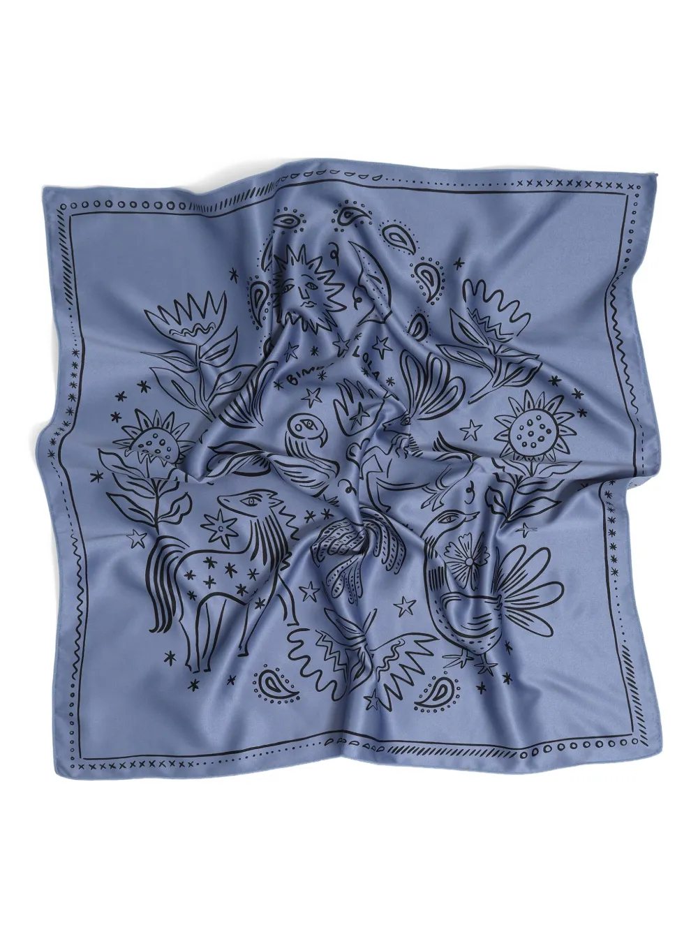 Bimba Y Lola Geometric-print Scarf In Blue