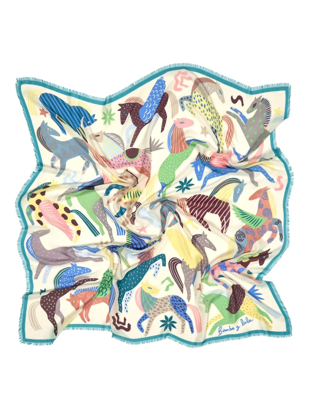 Bimba y Lola Sjaal met paardenprint - Beige