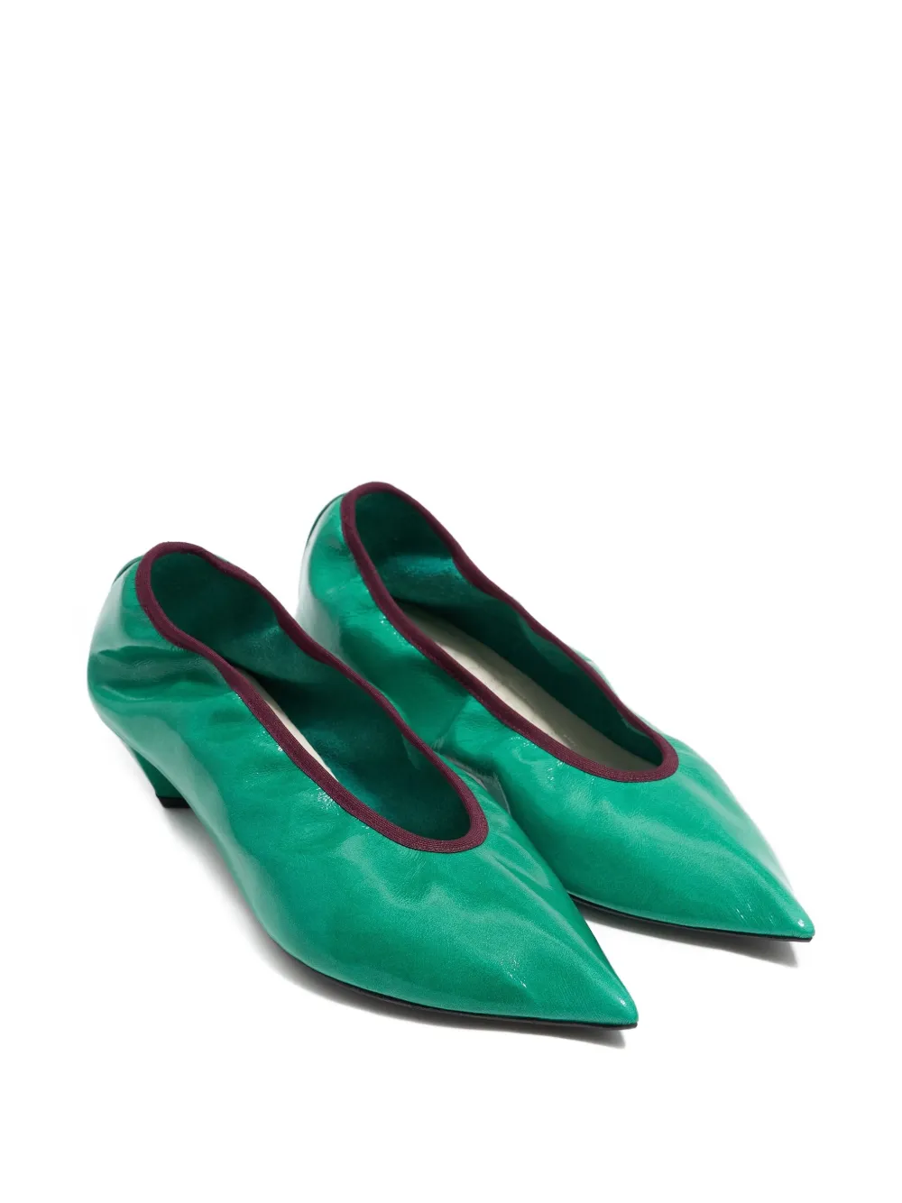 Bimba Y Lola Pointed-toe Small-heel Pumps In Green