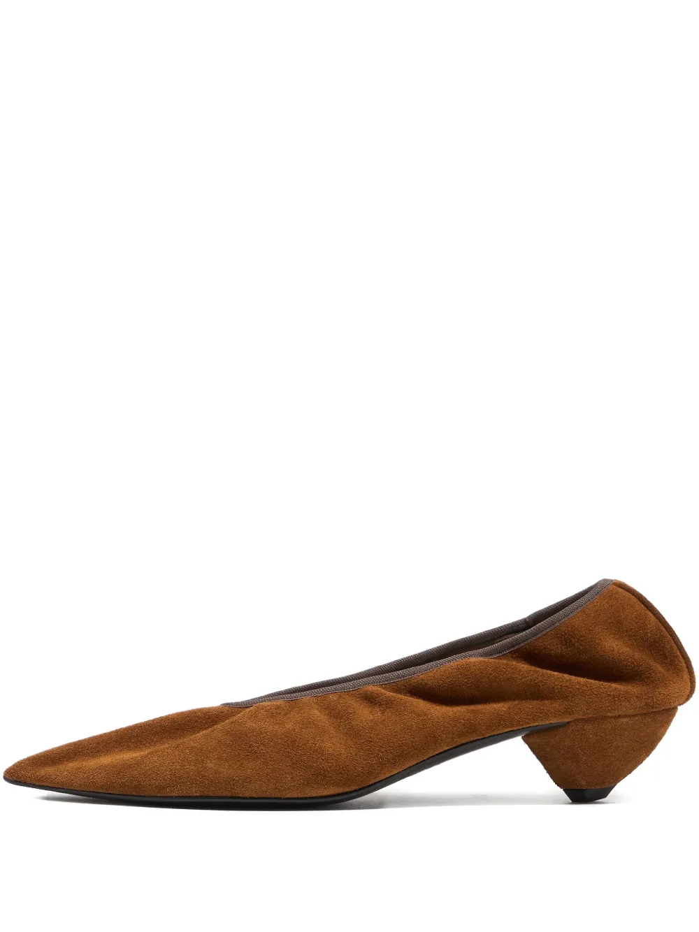 Bimba Y Lola Suede Pointed-toe Pumps In Brown