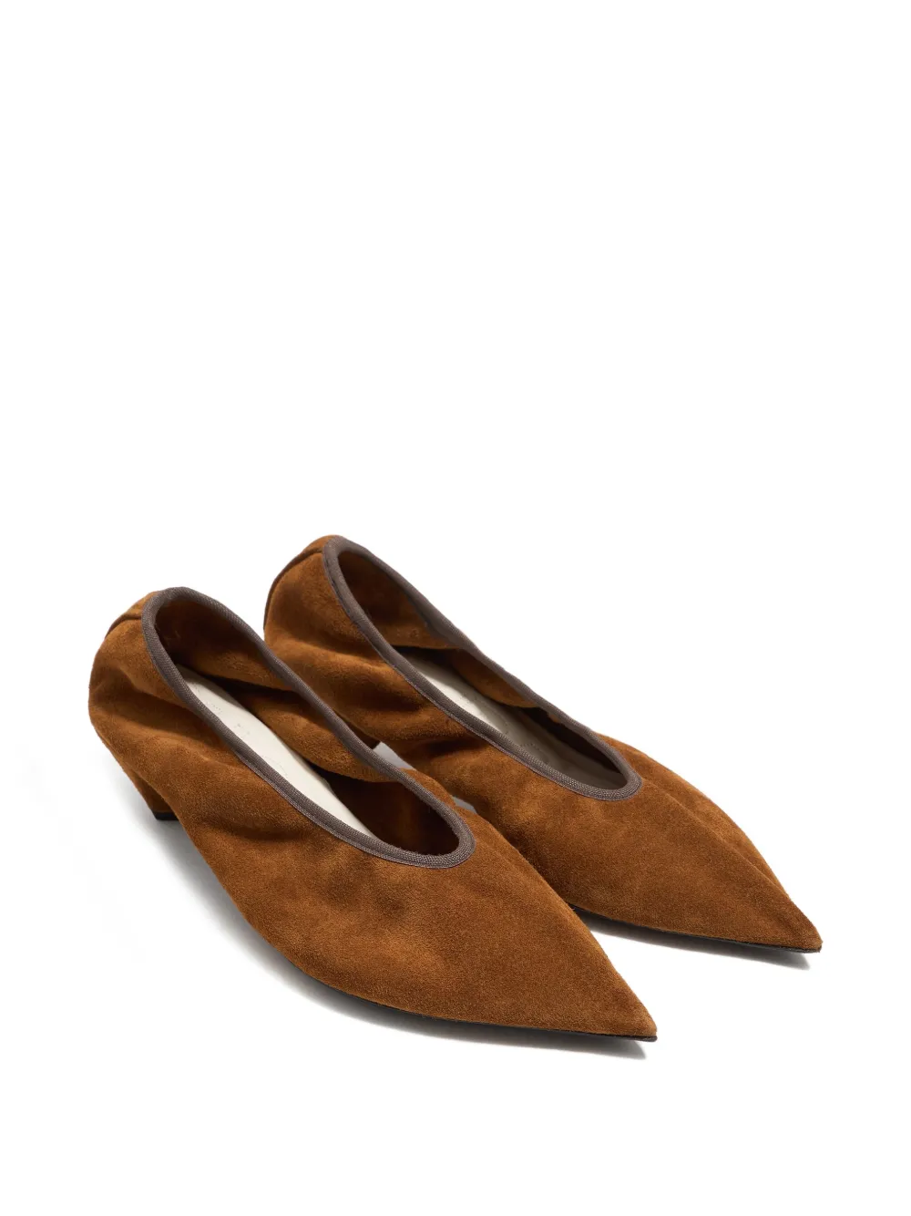 Bimba Y Lola Suede Pointed-toe Pumps In Brown