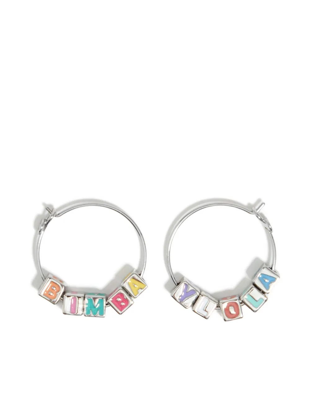Bimba Y Lola Dice-logo Hoop Earrings In Metallic