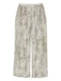 Bimba y Lola pleated snake-print palazzo pants - Neutrals