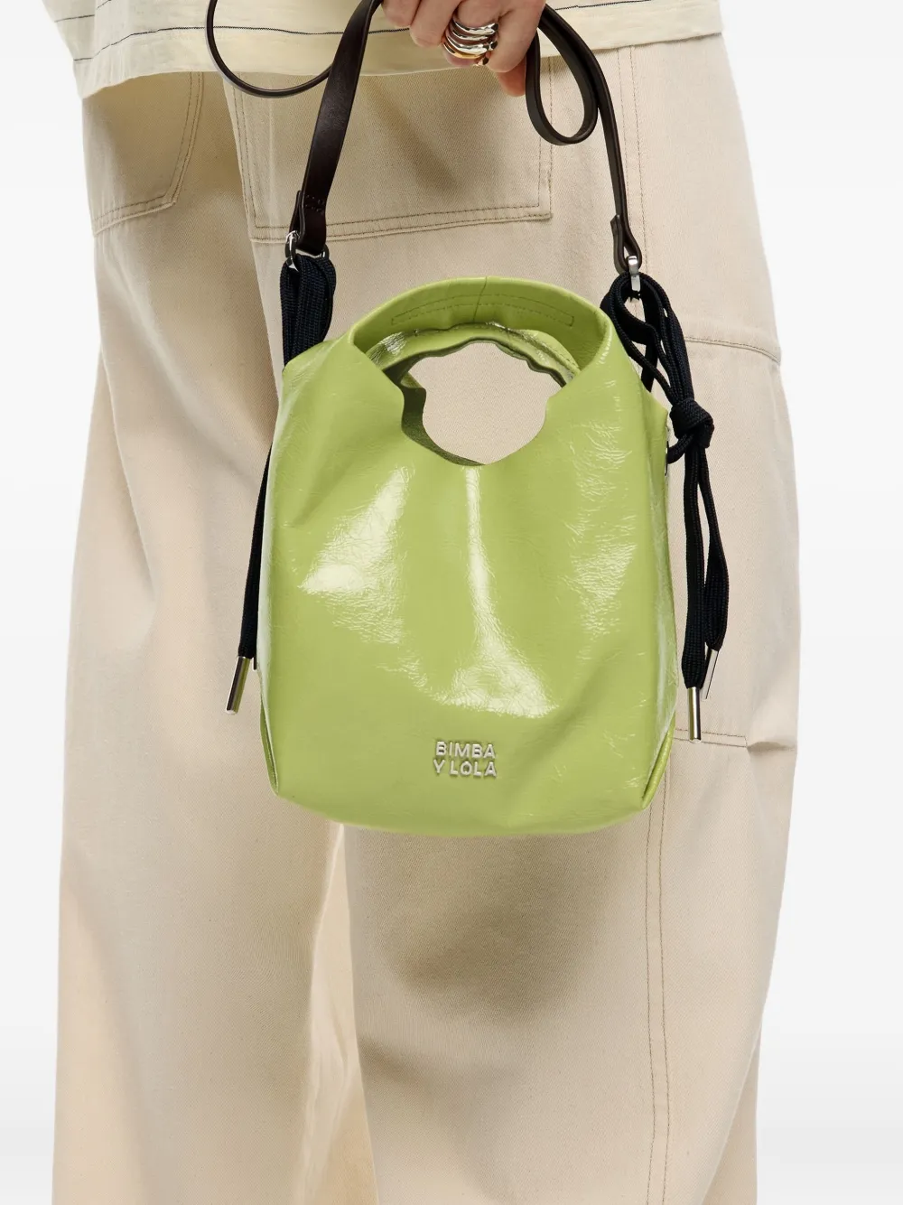 Bimba y Lola Paper mini-crossbodytas Groen