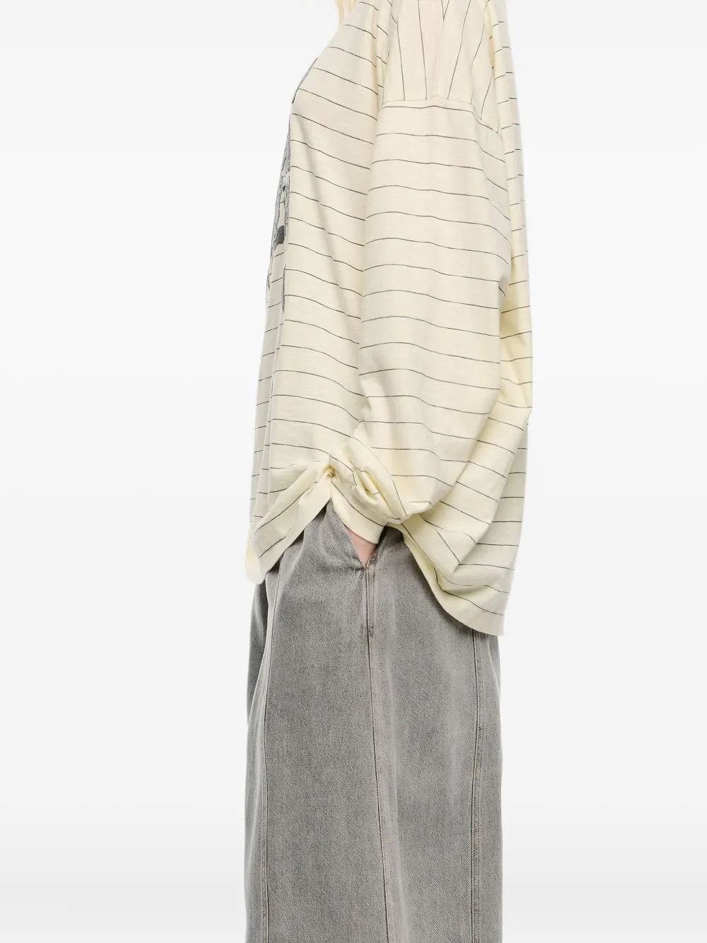 Bimba y Lola Gestreept T-shirt Beige