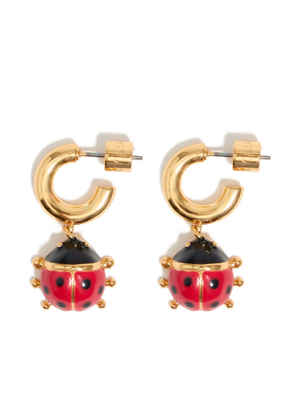 Bimba y Lola ladybug hoop earrings | Red | Image 1
