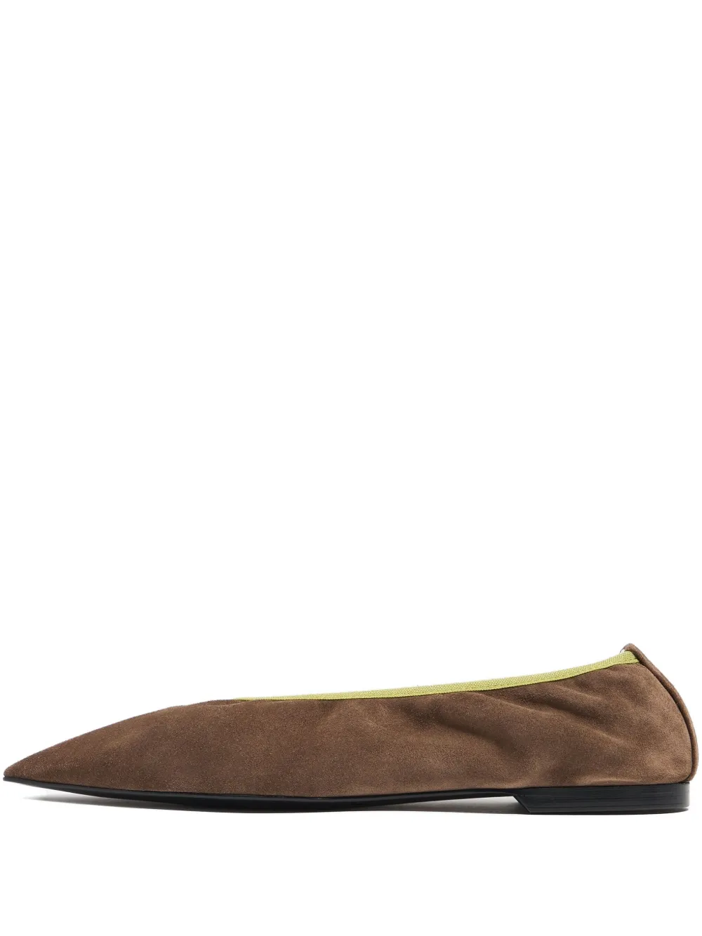 Bimba Y Lola Suede Pointed-toe Flat Pumps In Brown