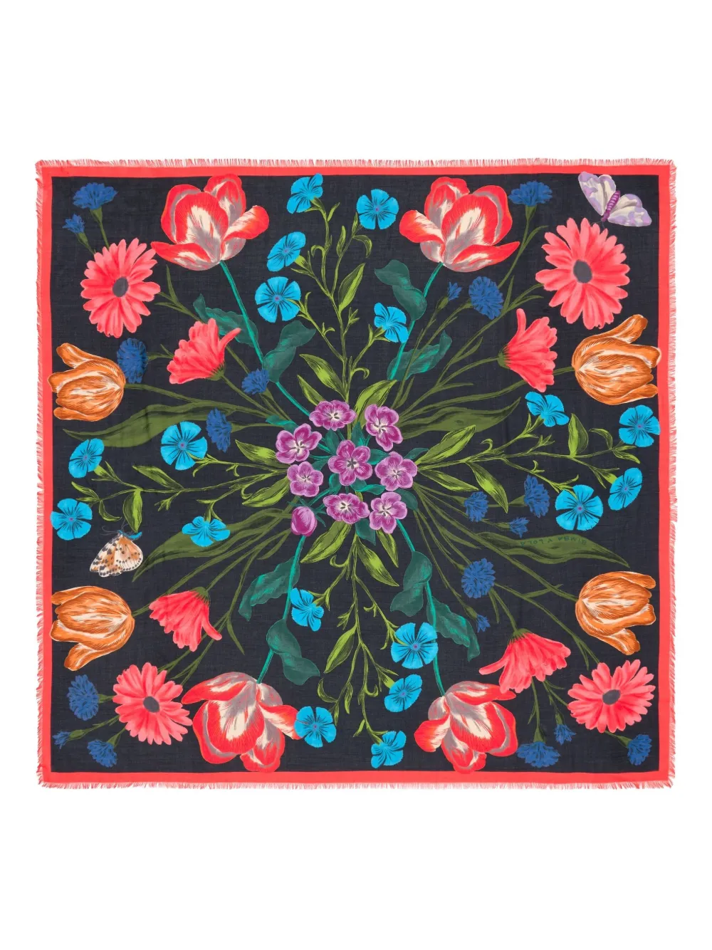 Bimba Y Lola Flower-print Scarf In Multi