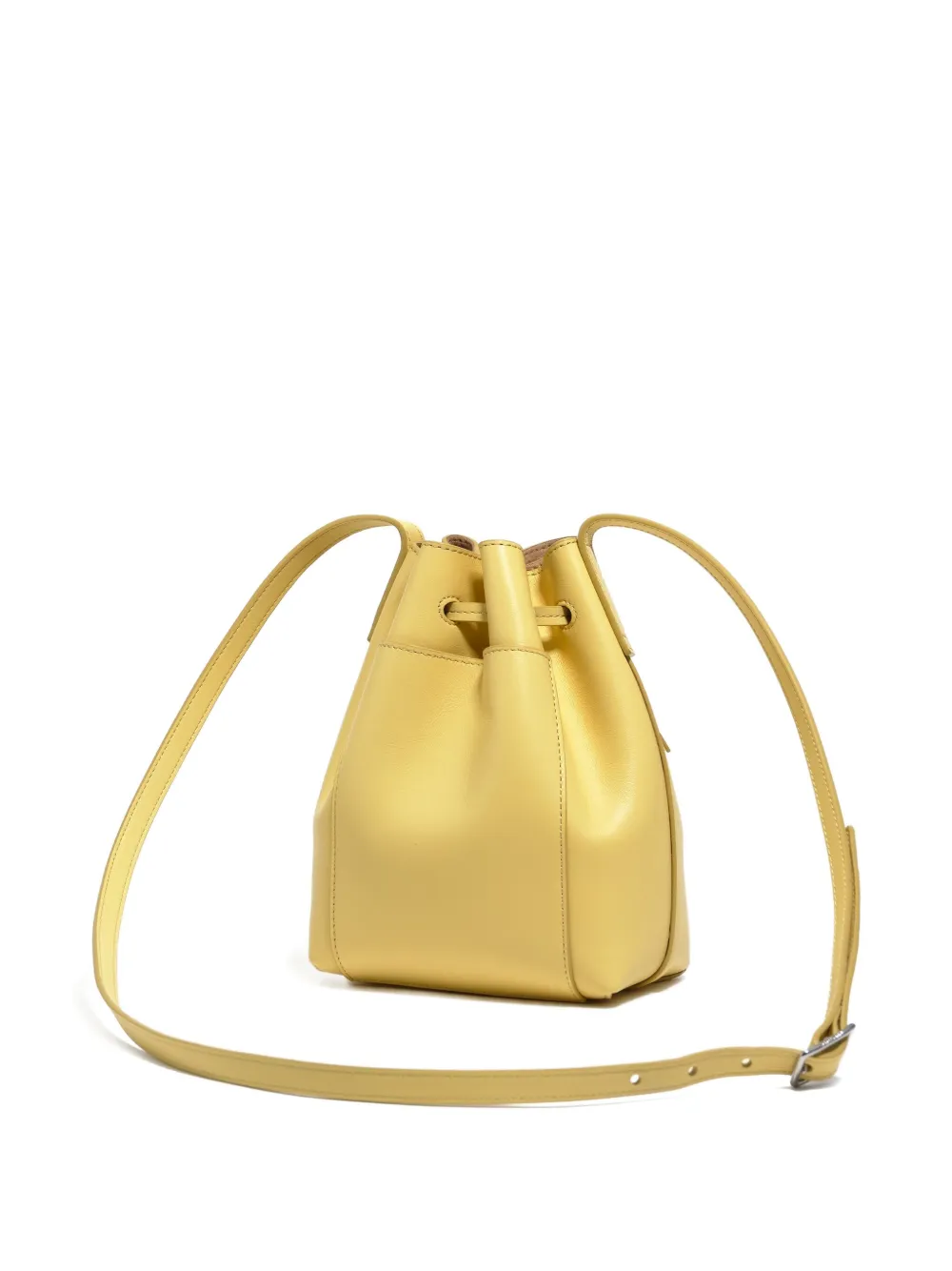 Bimba Y Lola Leather Drawstring-closure Bucket Bag In Yellow