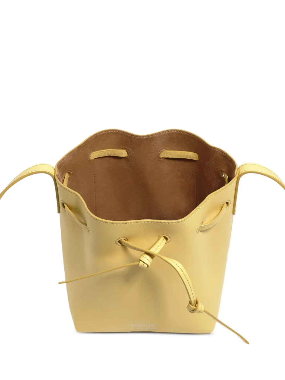 Bimba Y Lola Leather Drawstring-closure Bucket Bag In Yellow