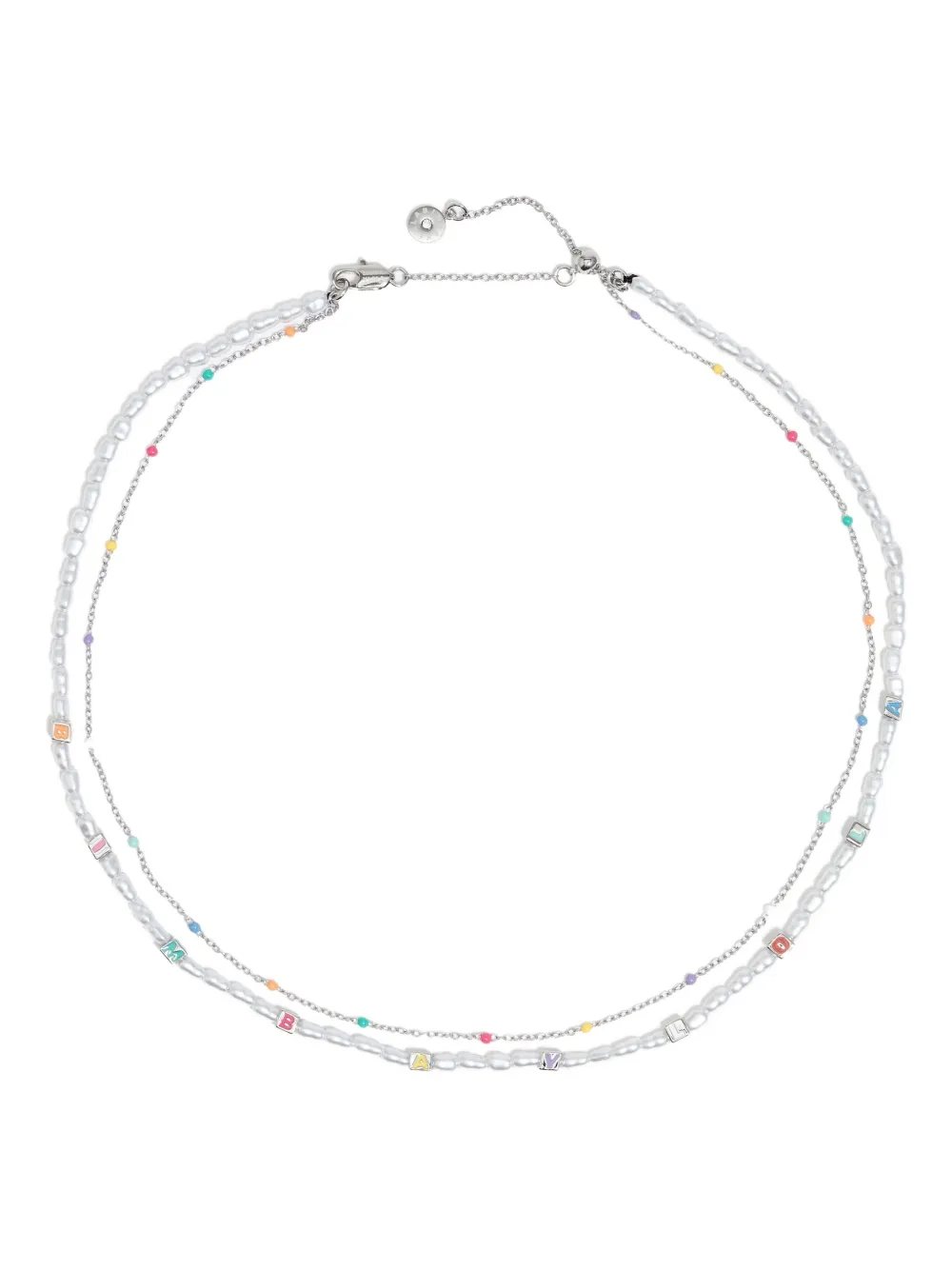 Bimba y Lola ダブルレイヤーロゴ ネックレス - シルバートーン Bimba y Lola ダブルレイヤーロゴ ネックレス - シルバートーン