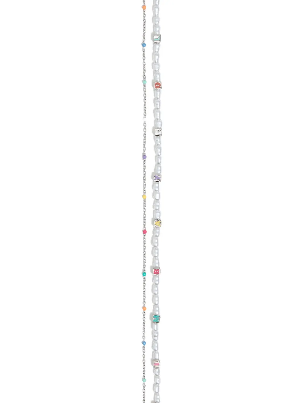Bimba Y Lola Dice Logo Double-layer Necklace In Silver