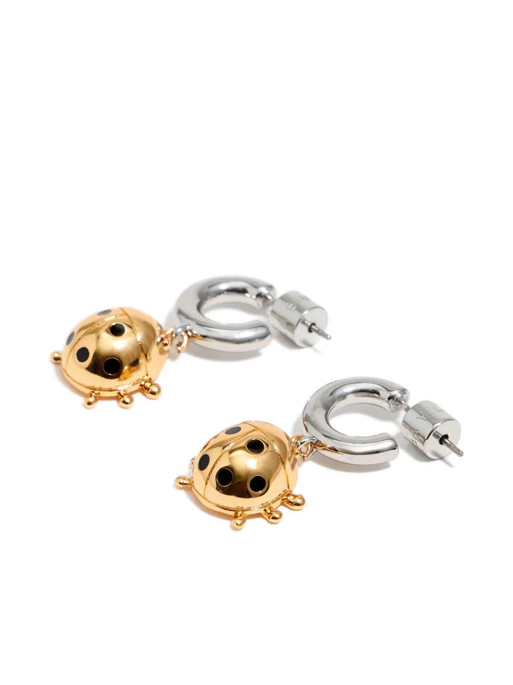 Bimba Y Lola Ladybug Hoop Earrings In Metallic
