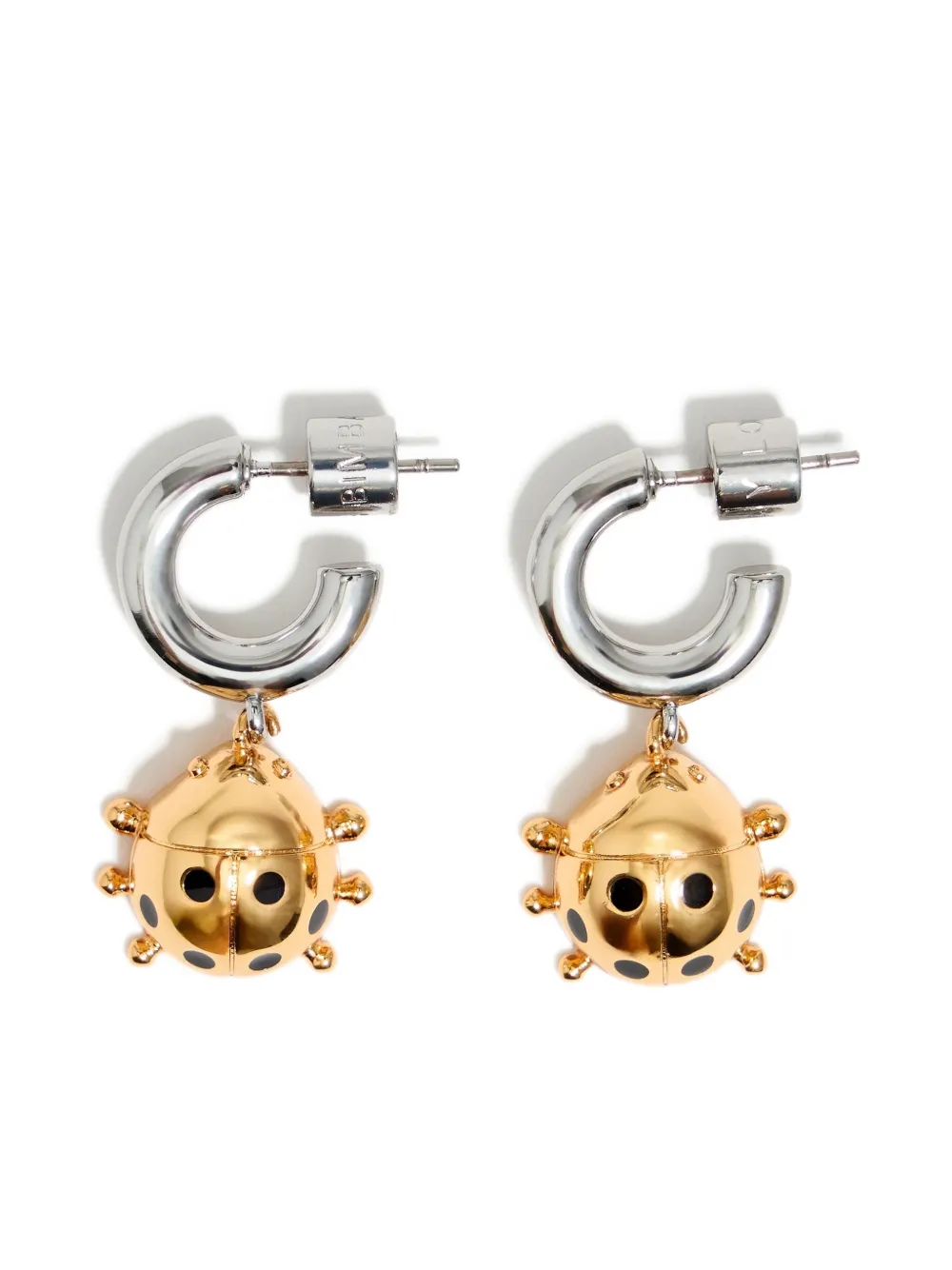Bimba Y Lola Ladybug Hoop Earrings In Metallic