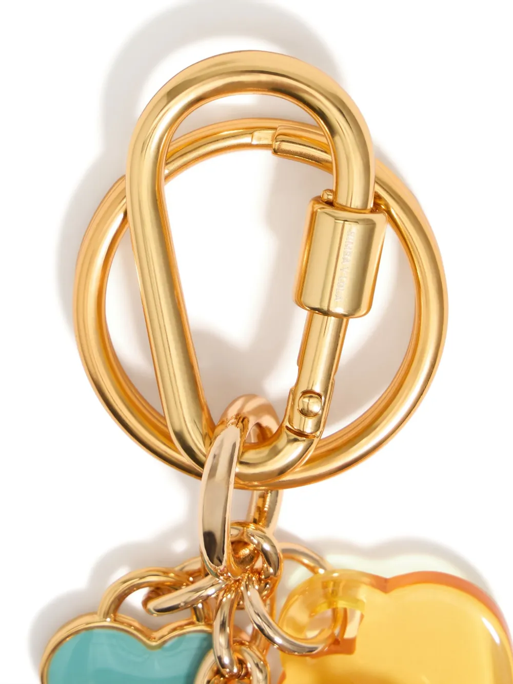 Bimba Y Lola Hearts-pendant Keyring In Gold