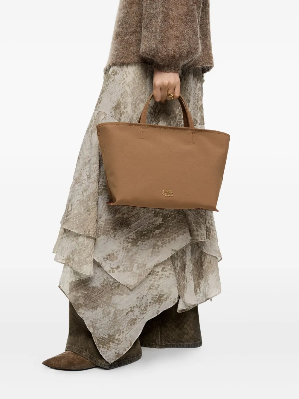 Bimba y Lola Kleine Chihuahua shopper met handvatten - Bruin
