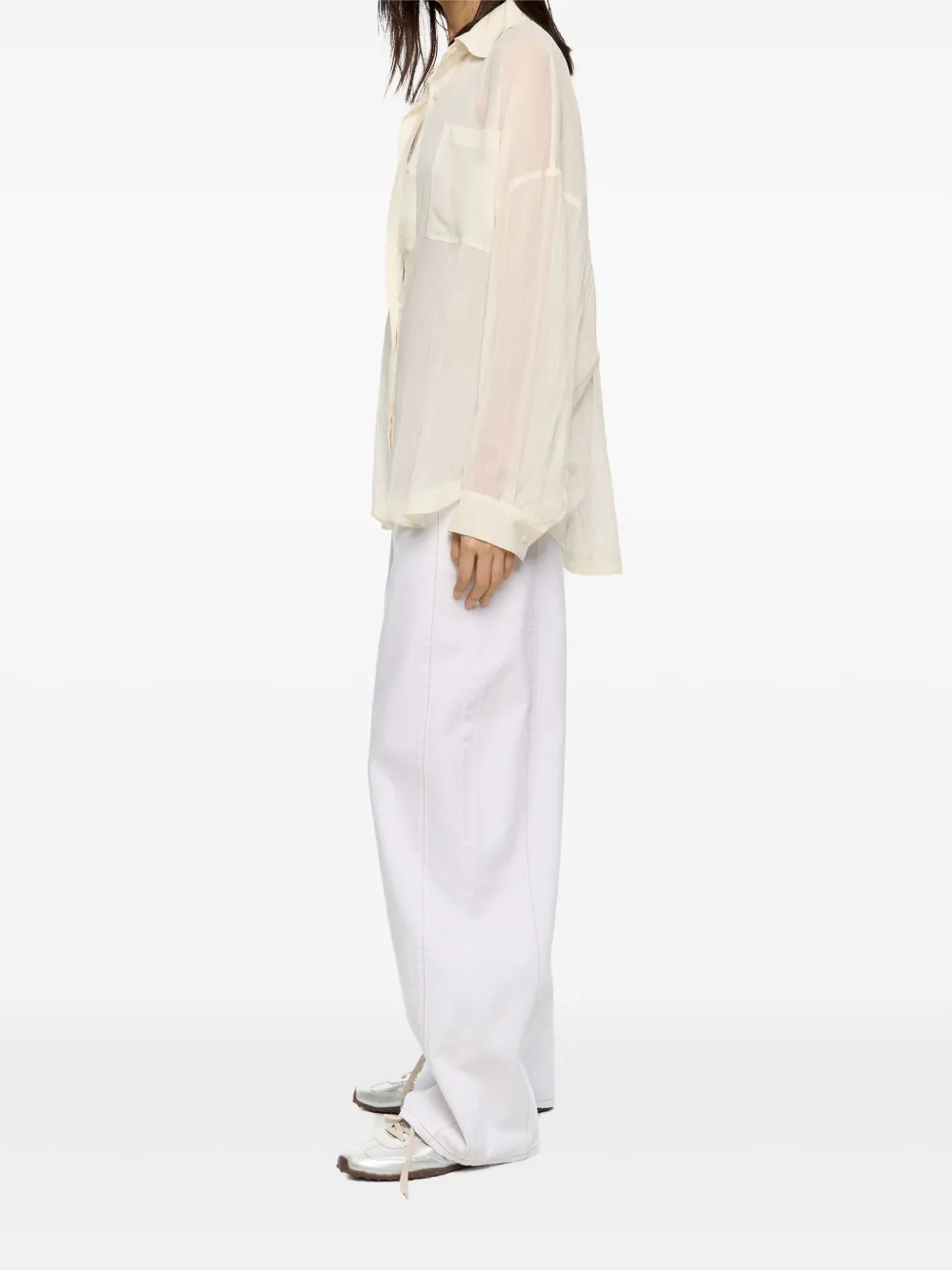 Bimba y Lola blouse met geplooide zak - Geel