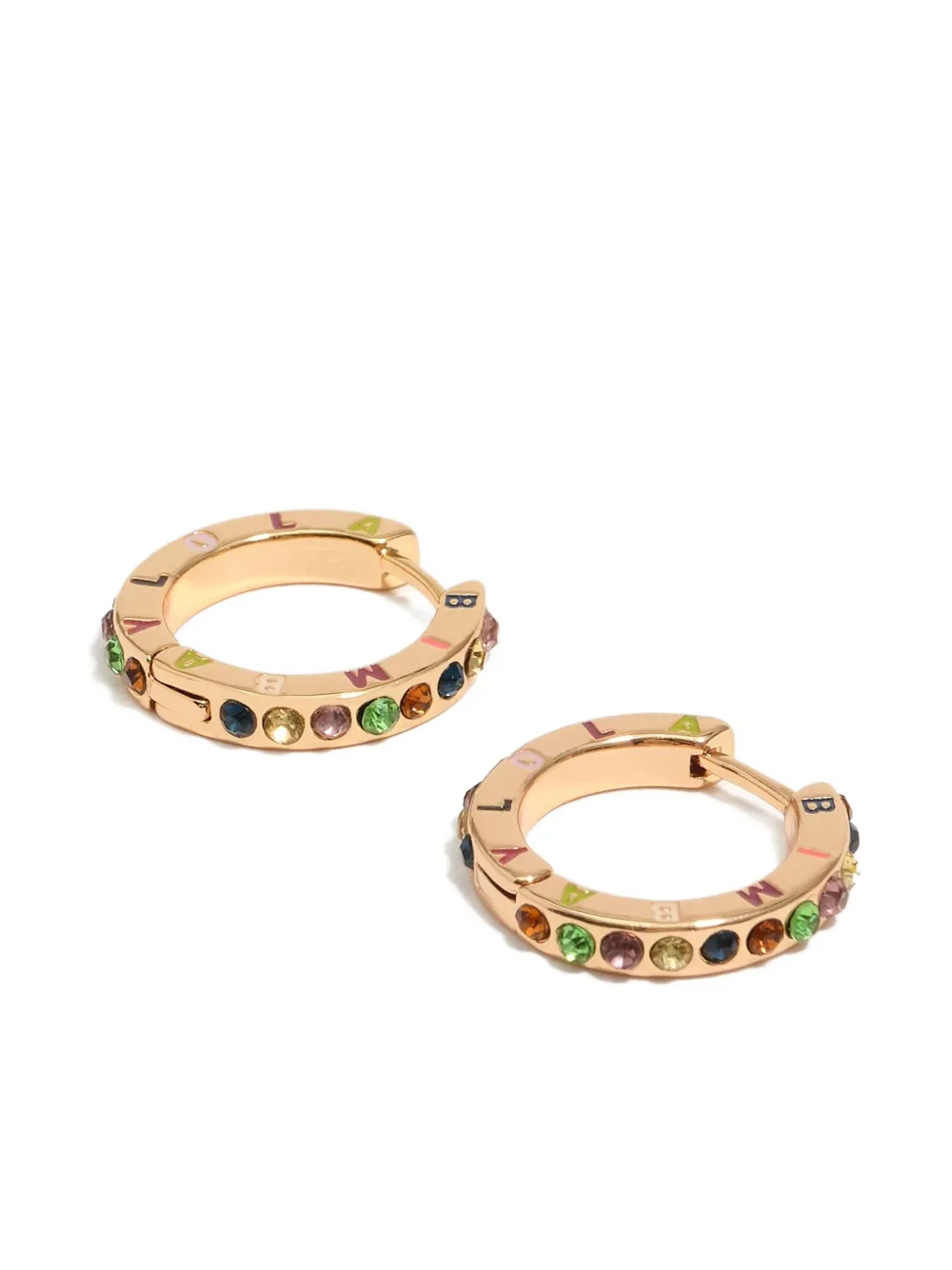 Bimba Y Lola Crystal-embellishment Hoop Earrings In Gold