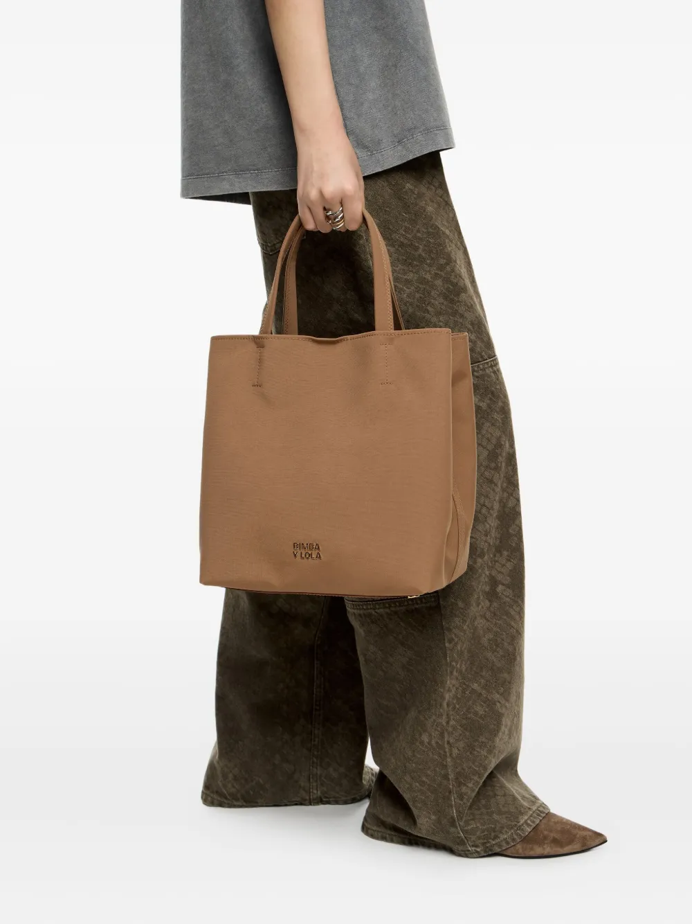 Bimba Y Lola Large Chihuahua Tote Bag In Brown