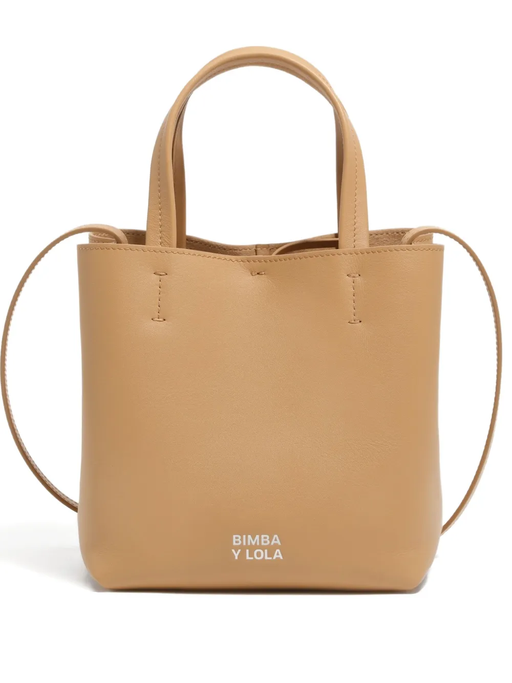 Bimba Y Lola Small Chihuahua Leather Tote Bag In Neutral