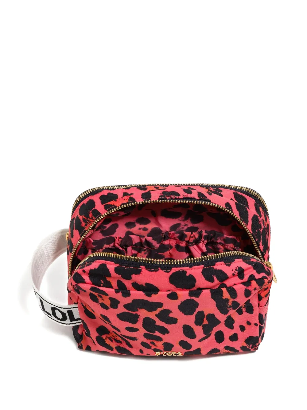 Bimba Y Lola Leopard-print Make-up Bag In Pink